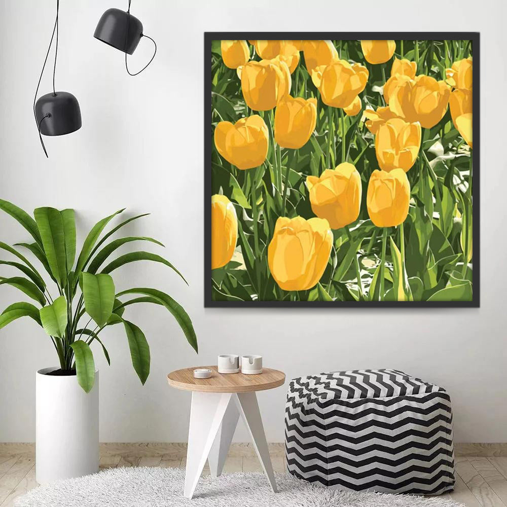Tulipes Jaunes Peinture par Numéros