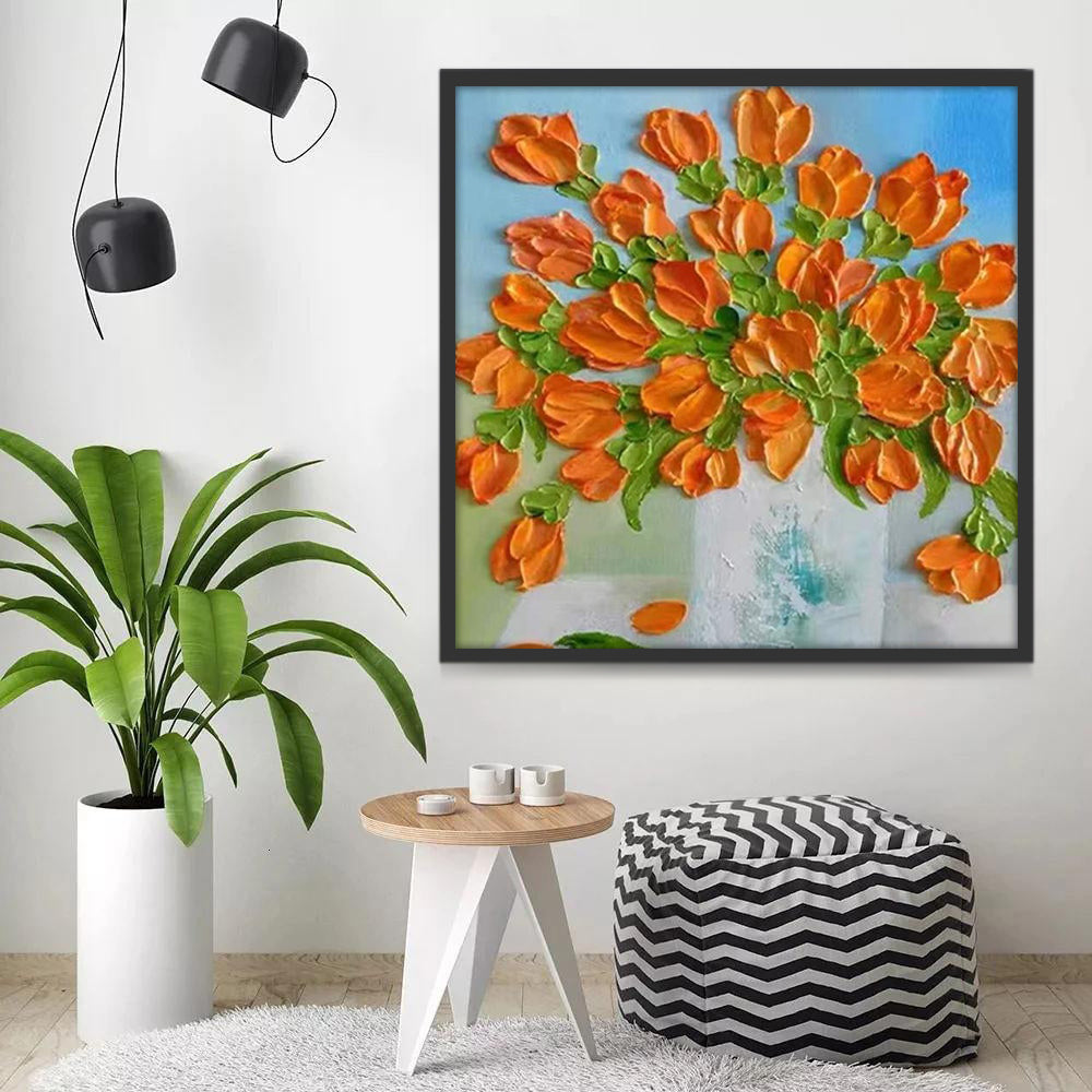 Tulipes Oranges de Crayon Peinture par Numéros