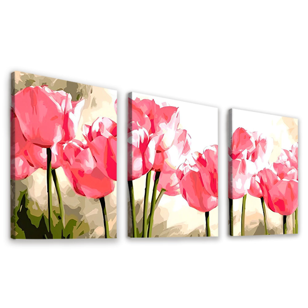 Tulipes Roses 3 Partie Peinture par Numéros