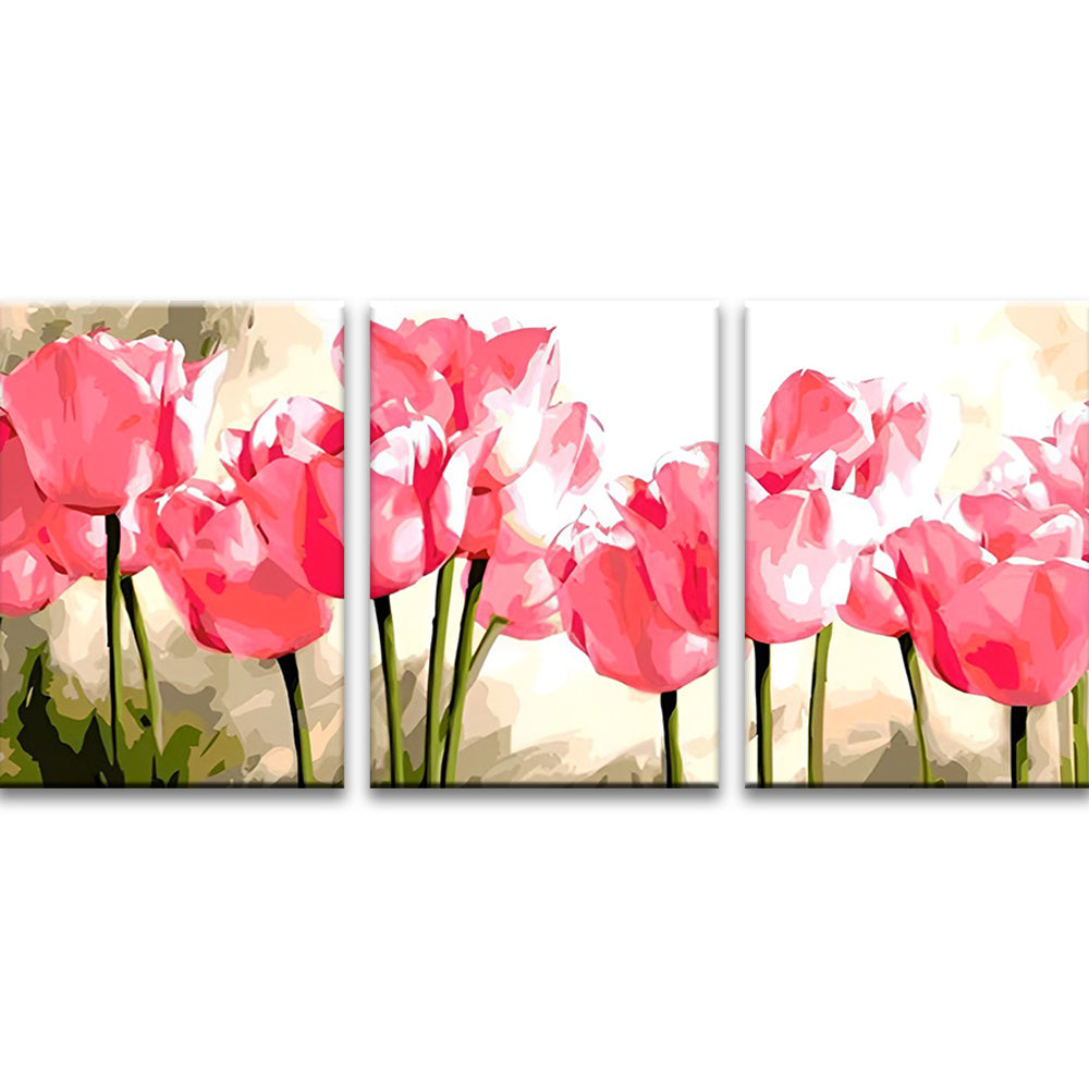 Tulipes Roses 3 Partie Peinture par Numéros