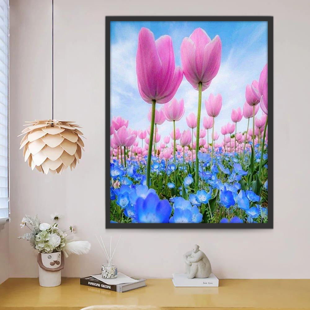 Tulipes Roses Elégantes Peinture par Numéros