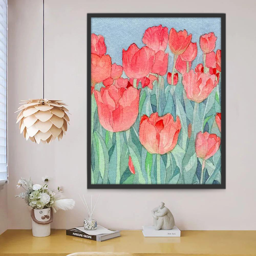 Tulipes Roses Peinture par Numéros