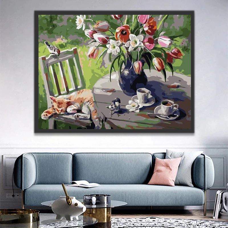 Tulipes Rustiques Peinture par Numéros