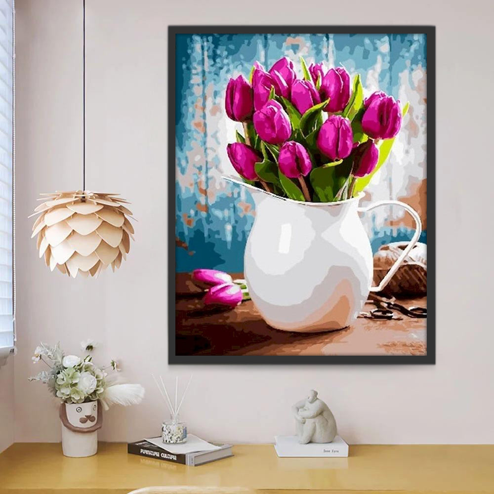 Tulipes Violettes Peinture par Numéros