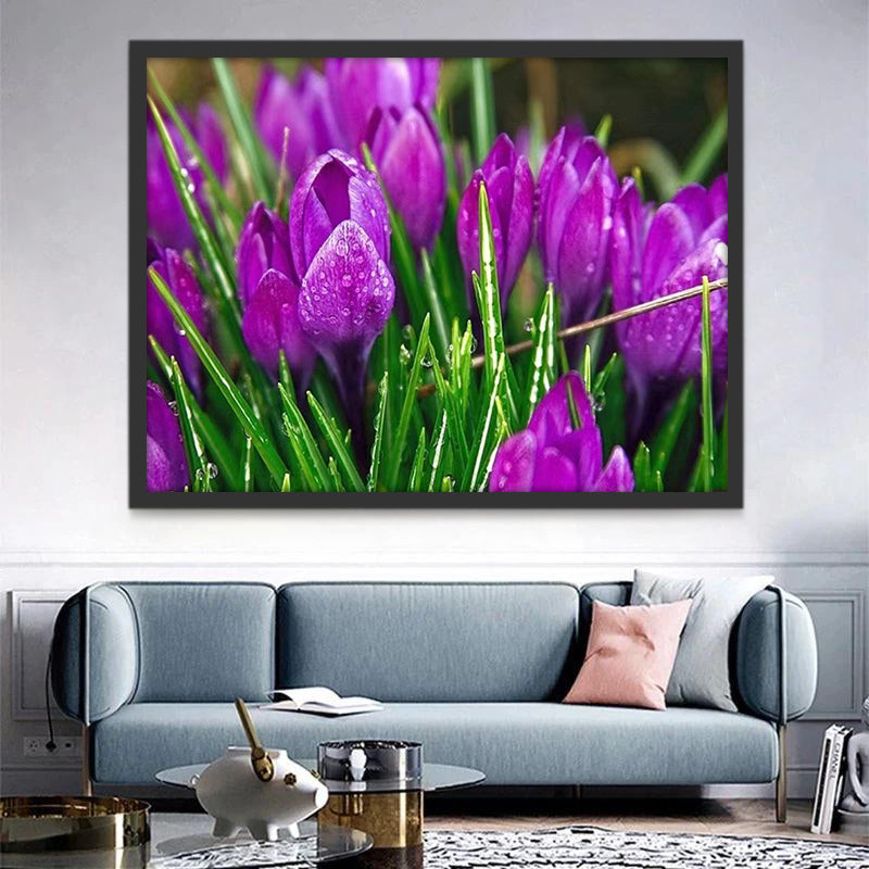 Tulipes Violettes Peinture par Numéros