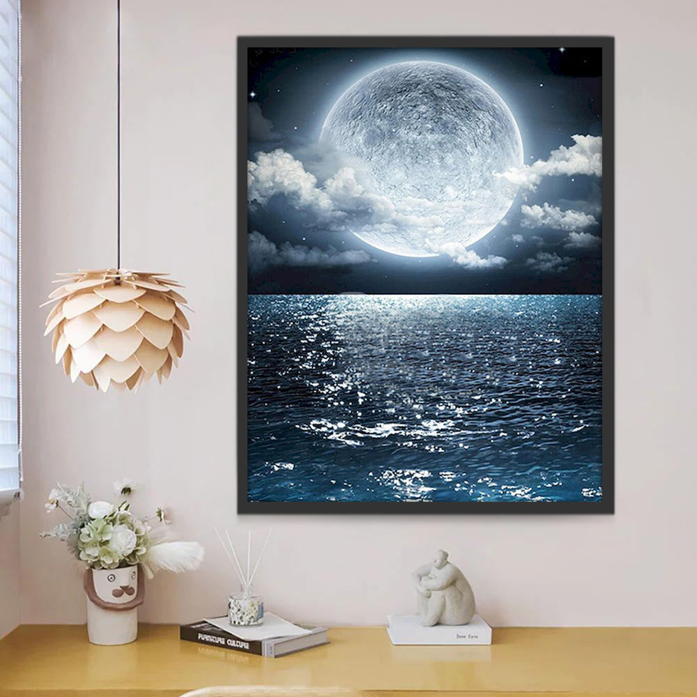 Un Ciel Étoilé Lune Peinture par Numéros