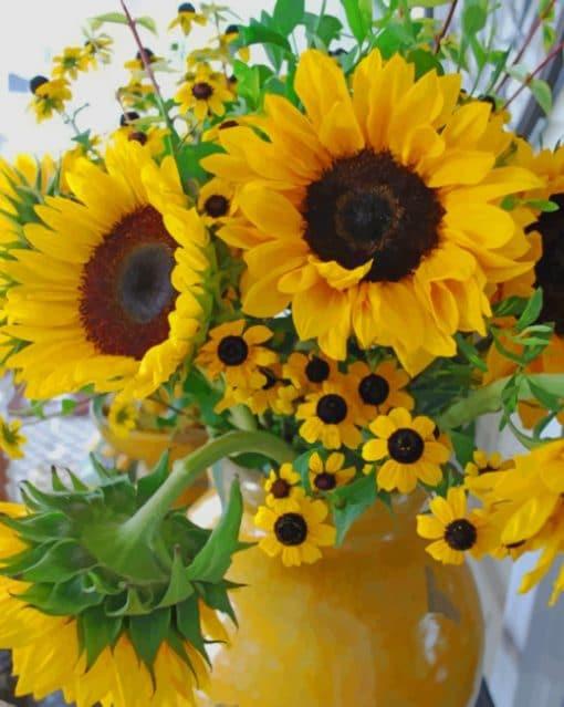 Un Vase de Tournesol Peinture par Numéros