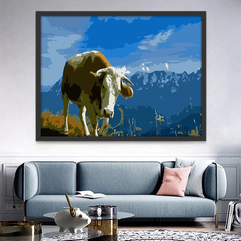Vache dans la Montagne Peinture par Numéros