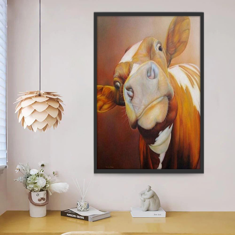 Vache Jaune Drôle Peinture par Numéros