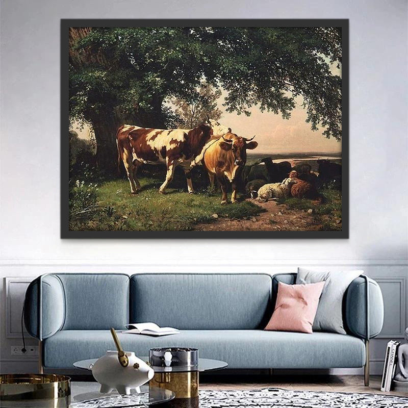 Vaches et Grand Arbre Peinture par Numéros