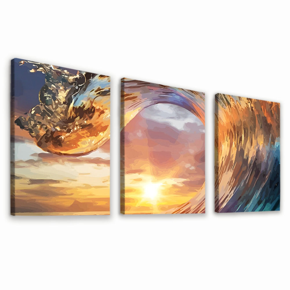 Vague de Mer 3 Partie Peinture par Numéros