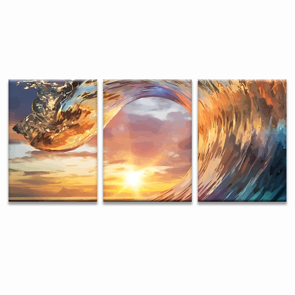 Vague de Mer 3 Partie Peinture par Numéros