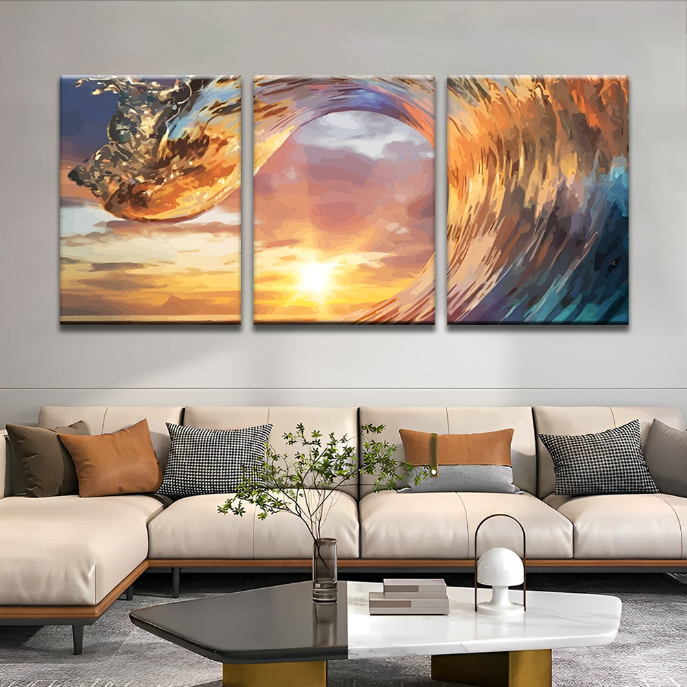 Vague de Mer 3 Partie Peinture par Numéros