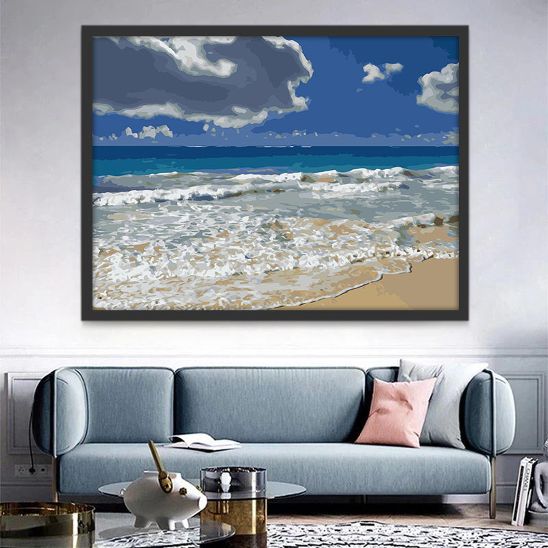 Vague Plage et Nuages Peinture par Numéros
