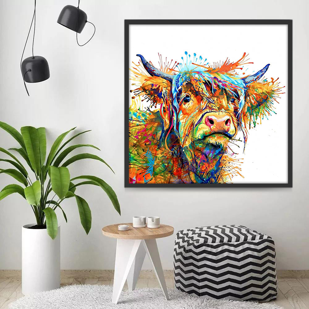 Veau Gribouillé Coloré Peinture par Numéros
