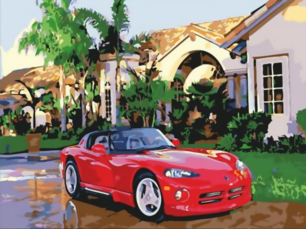 Véhicule Voiture Rouge Peinture par Numéros