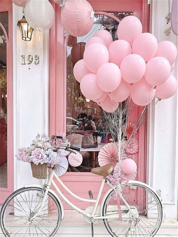 Vélo et Ballons Roses Peinture par Numéros