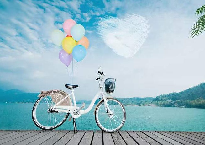 Vélo et Lac Peinture par Numéros