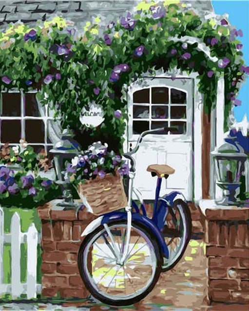 Vélo et Maison Peinture par Numéros