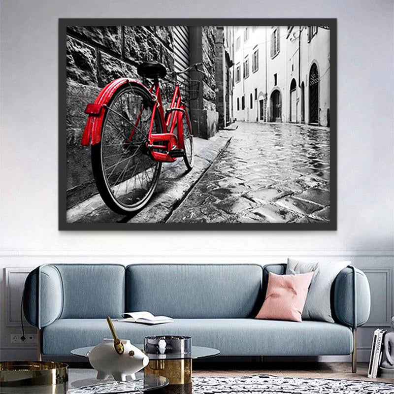 Vélo Rouge Peinture par Numéros