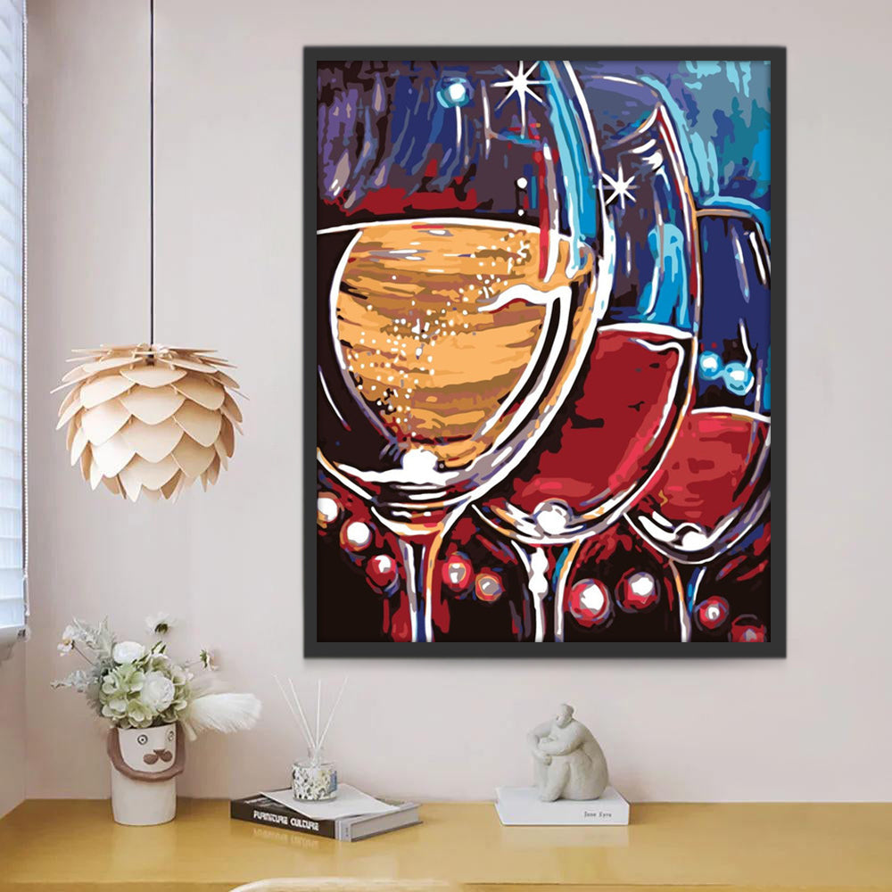 Verre du Vin Peinture par Numéros