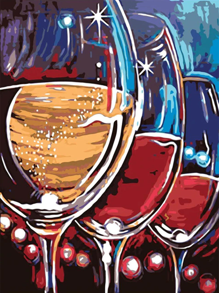 Verre du Vin Peinture par Numéros
