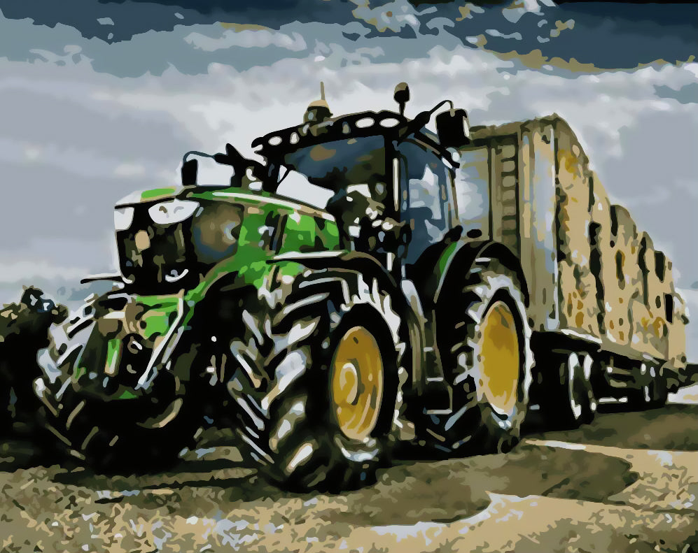 Vert Tracteur Peinture par Numéros