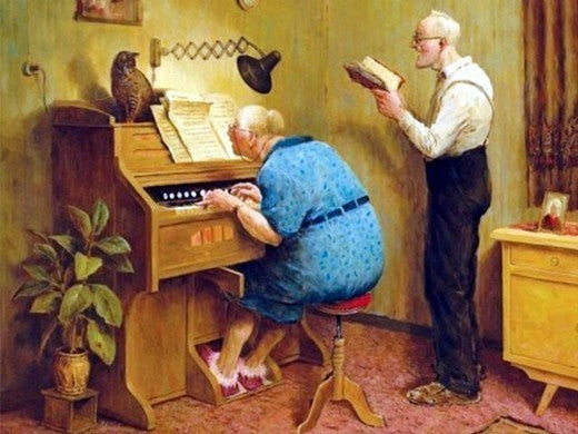 Vieux couple Peinture par Numéros