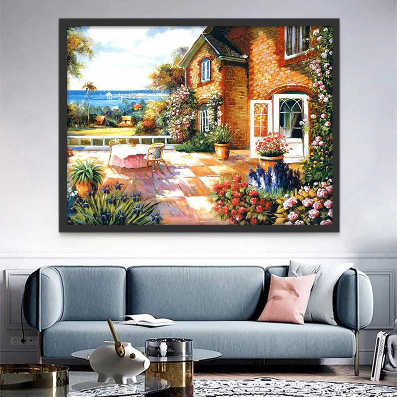 Villa Rousse Peinture par Numéros