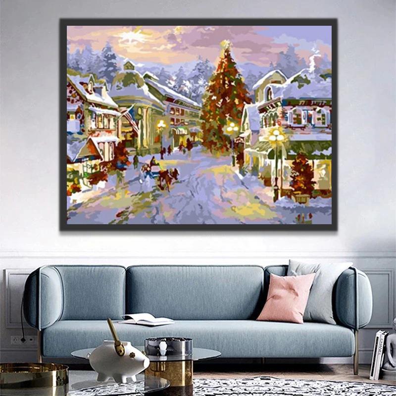 Village de Noël Peinture par Numéros