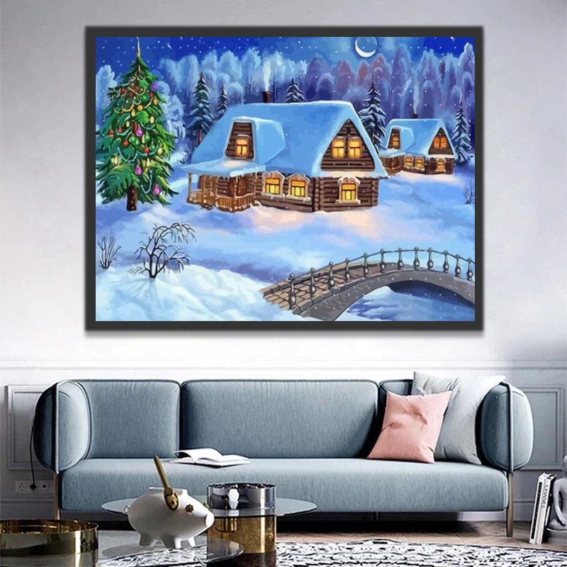 Village de Noël Peinture par Numéros
