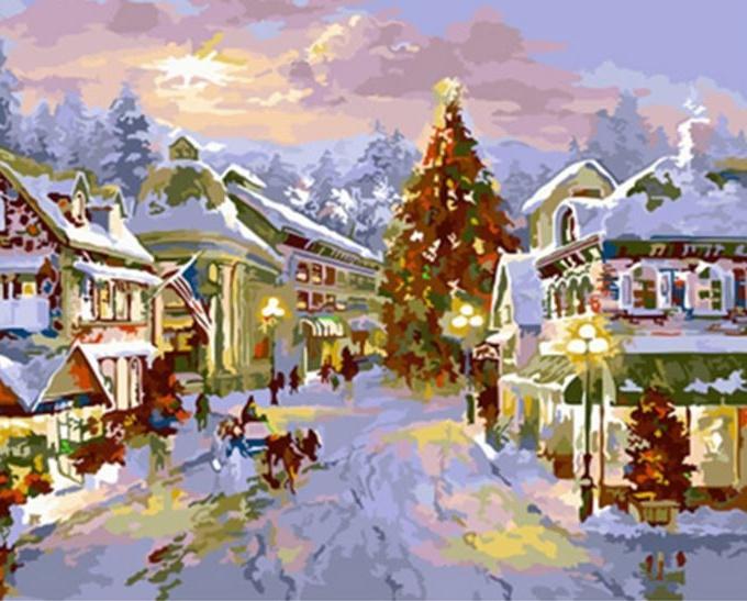 Village de Noël Peinture par Numéros