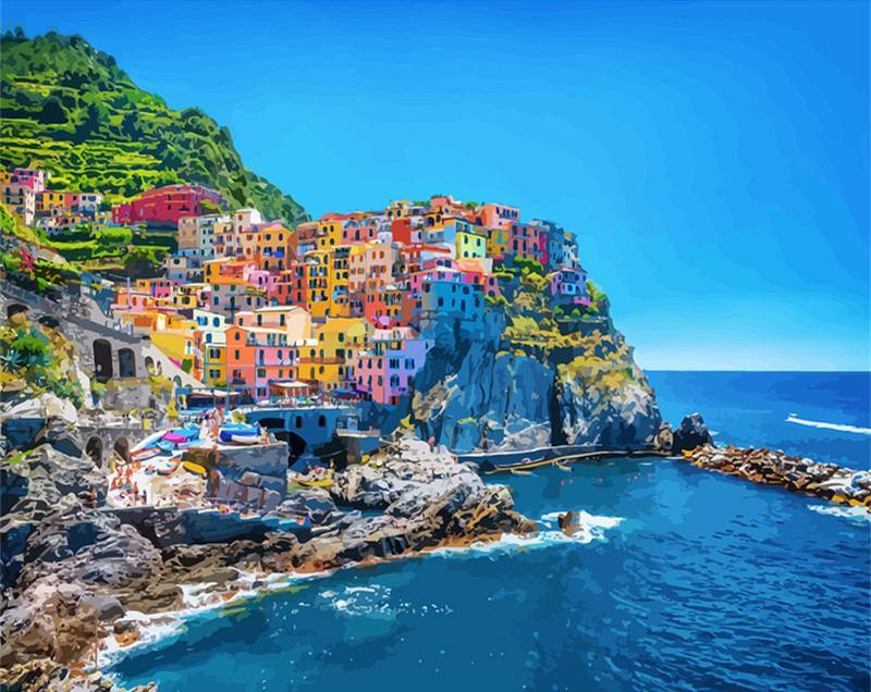 Village des Cinq Terres Peinture par Numéros