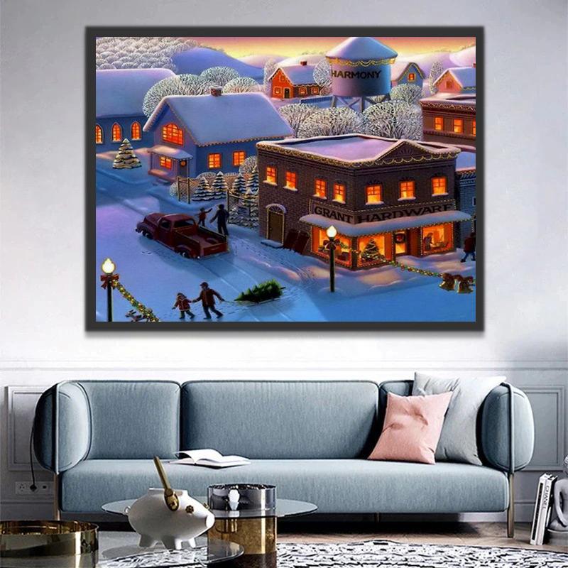 Ville Noël Peinture par Numéros