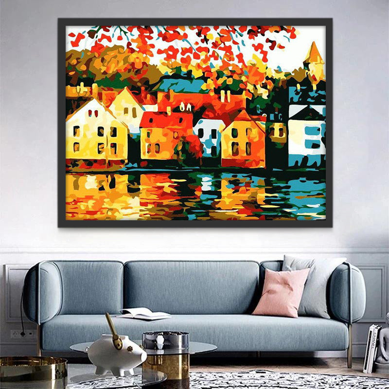 Ville Tranquille Peinture par Numéros