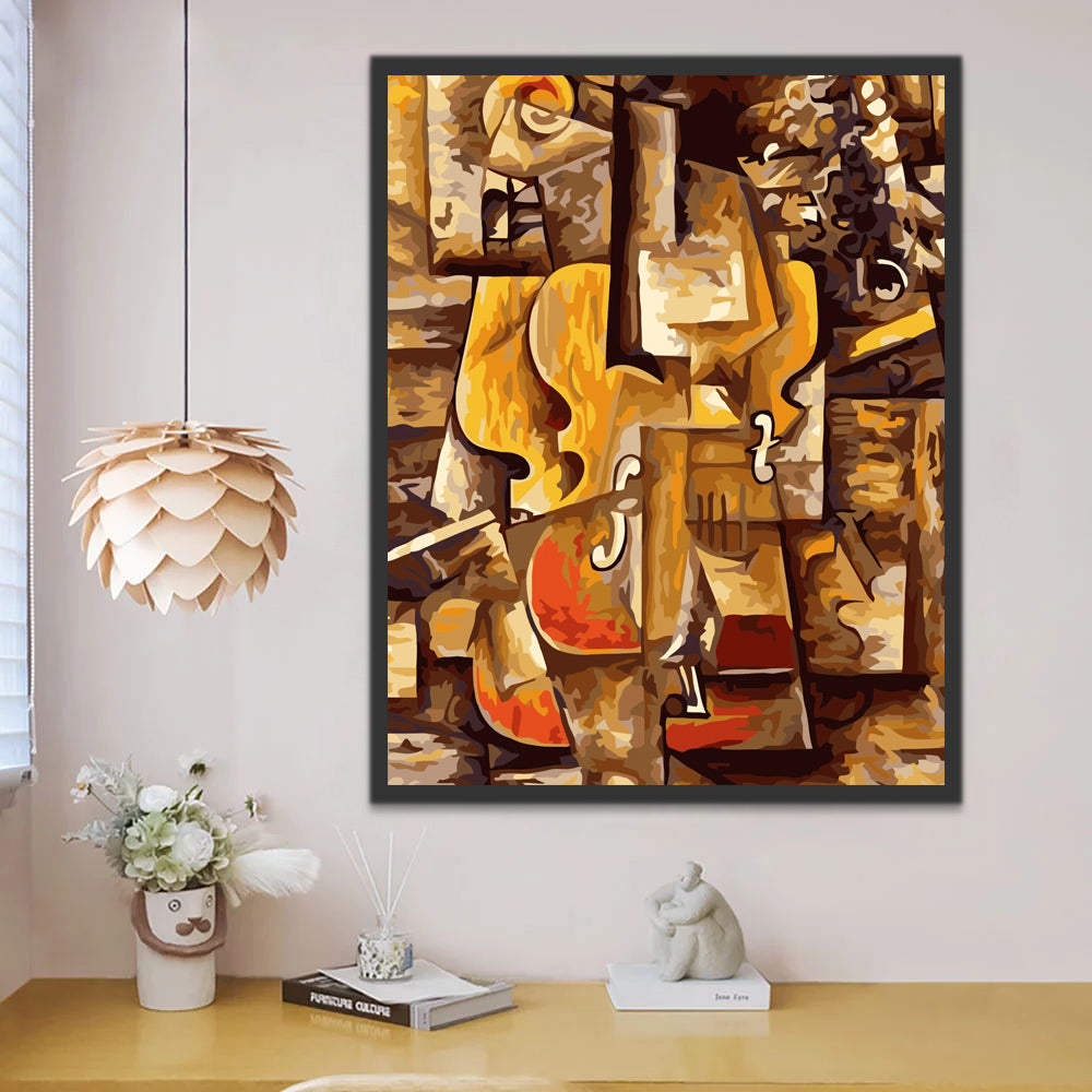 Violon Art abstrait Peinture par Numéros
