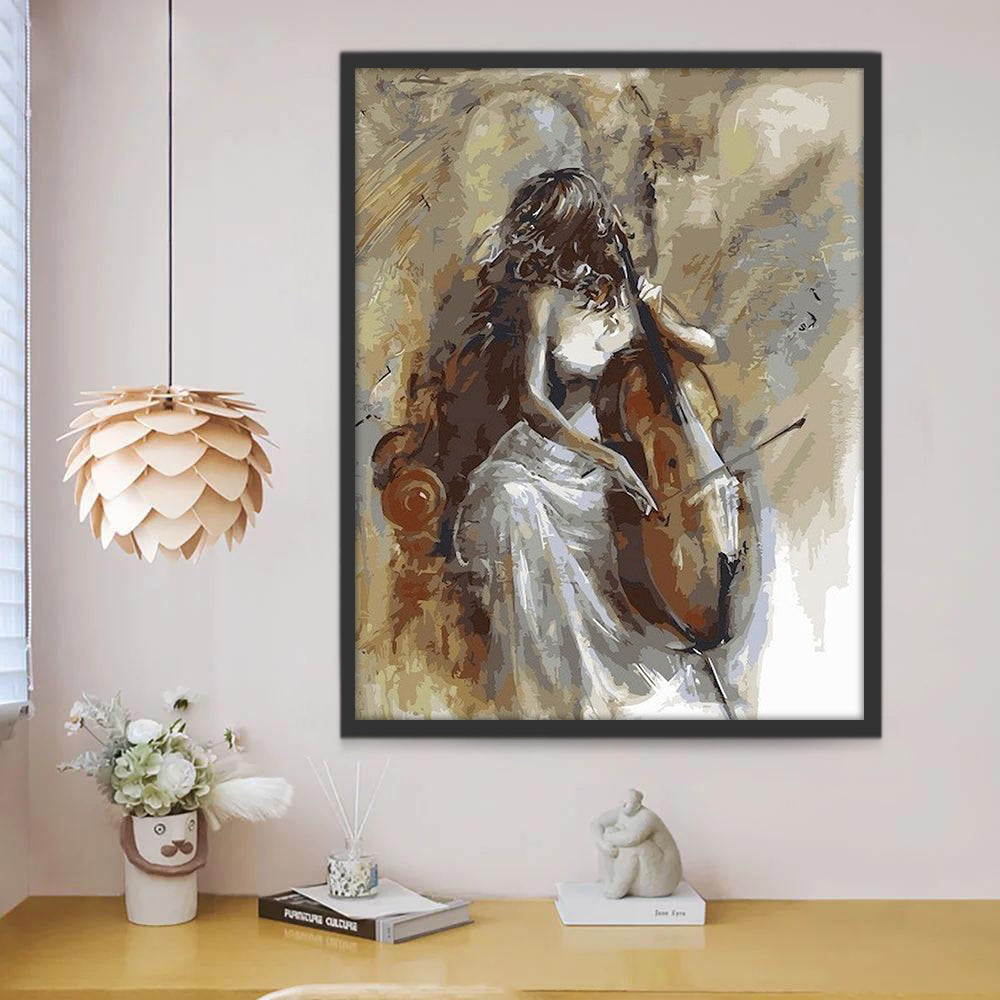 Violoncelle et Femme Peinture par Numéros