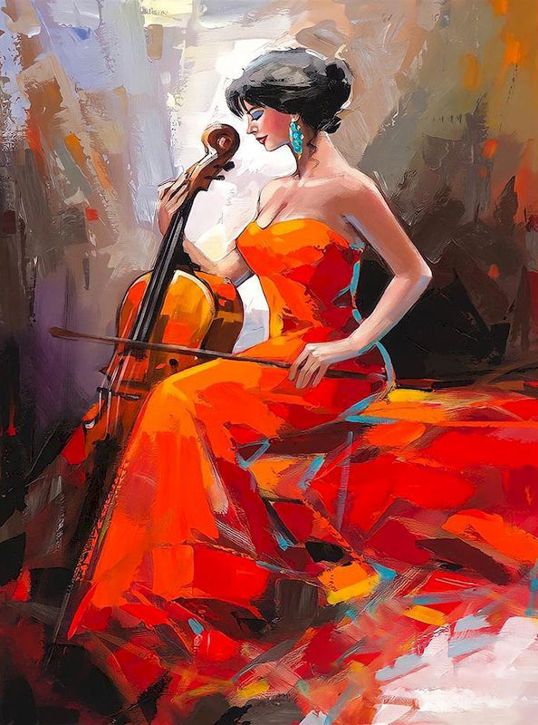 Violoncelliste Peinture par Numéros