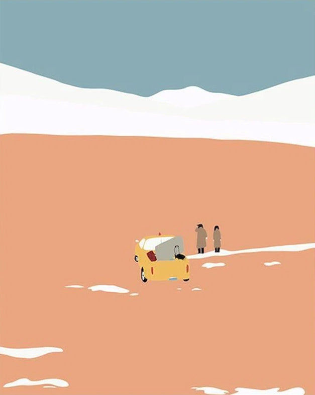 Voiture dans le Désert Enfants Peinture par Numéros