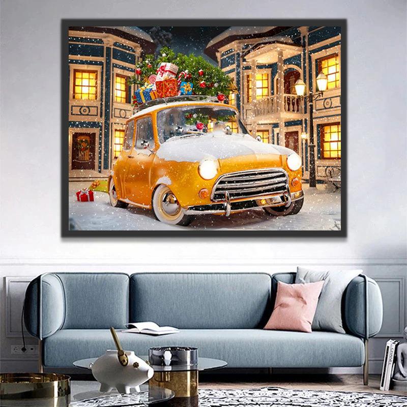 Voiture de Noël Peinture par Numéros