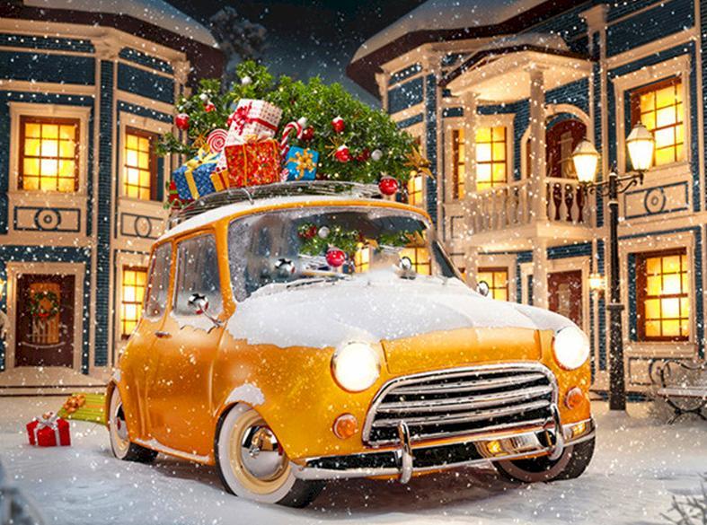 Voiture de Noël Peinture par Numéros