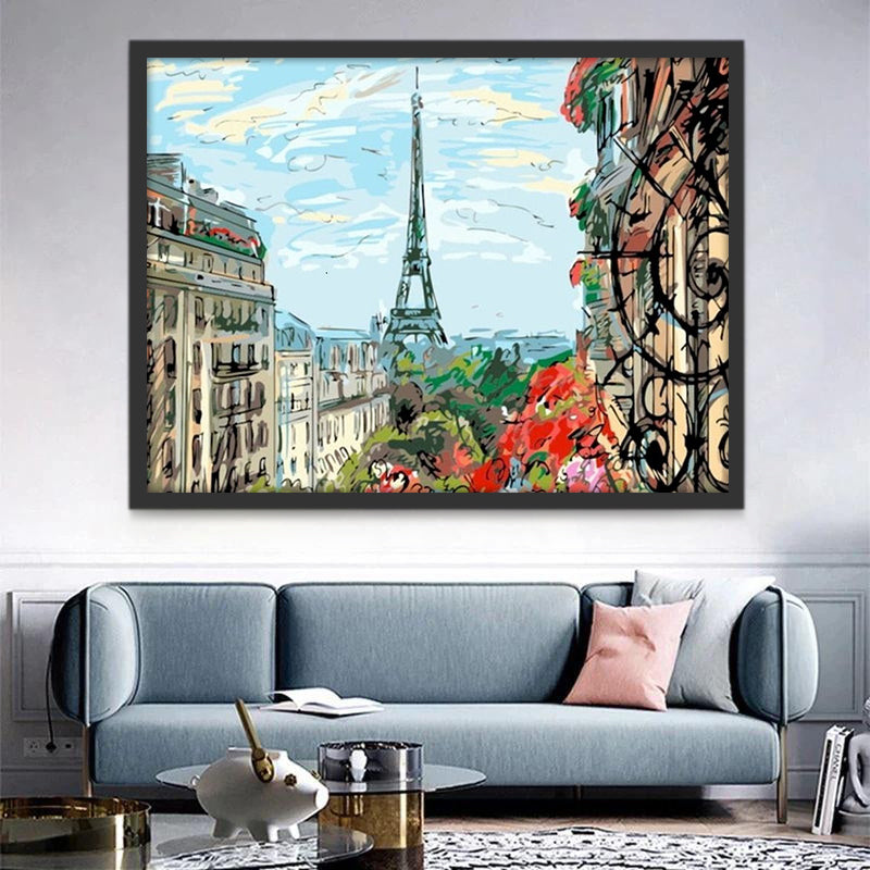 Vue de Tour Eiffel Peinture par Numéros