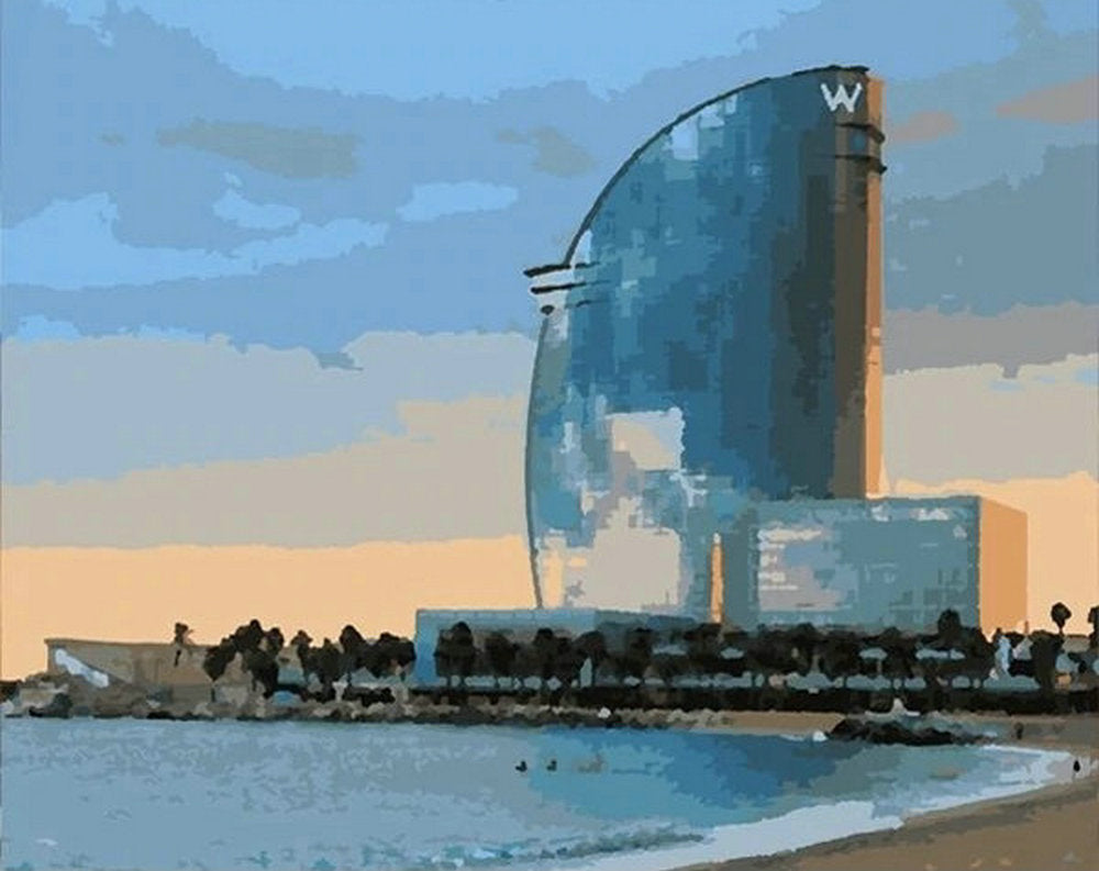 W Hôtel à Barcelone Peinture par Numéros