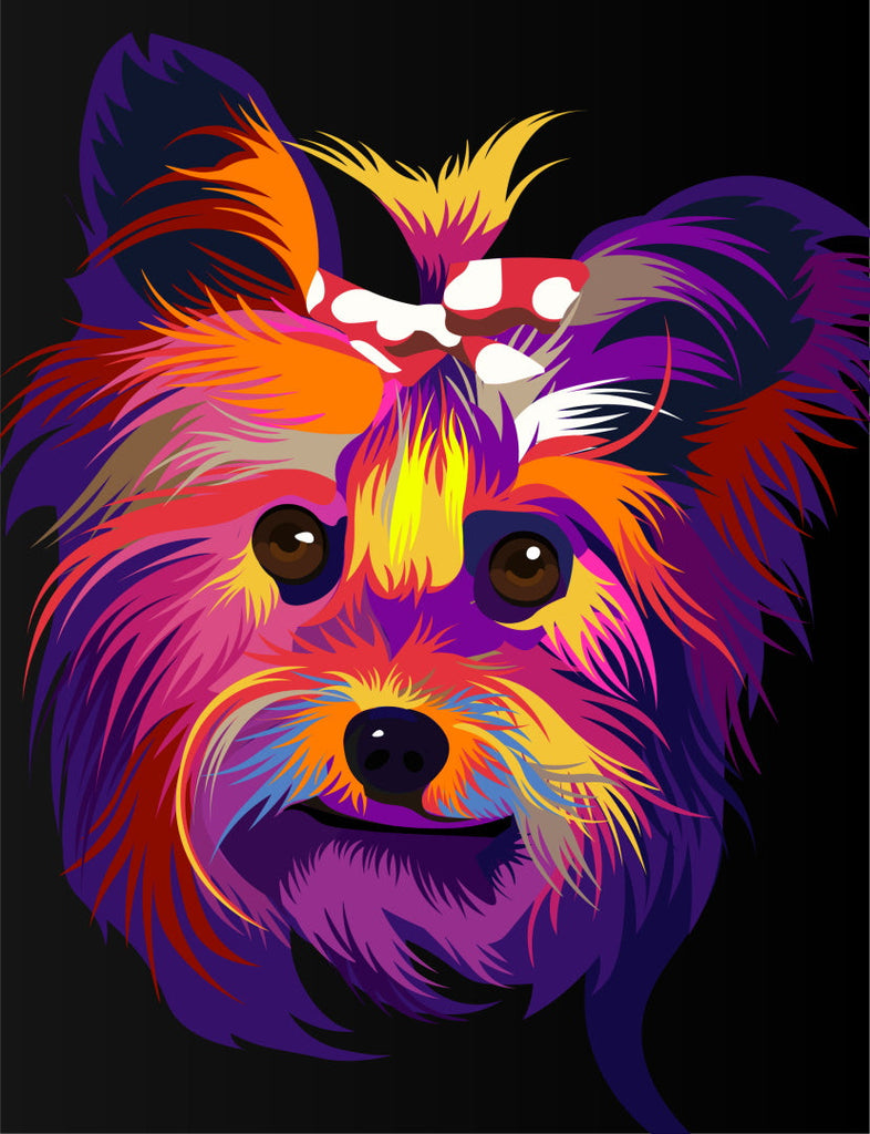 Westie Coloré avec un Nœud Papillon Peinture par Numéros