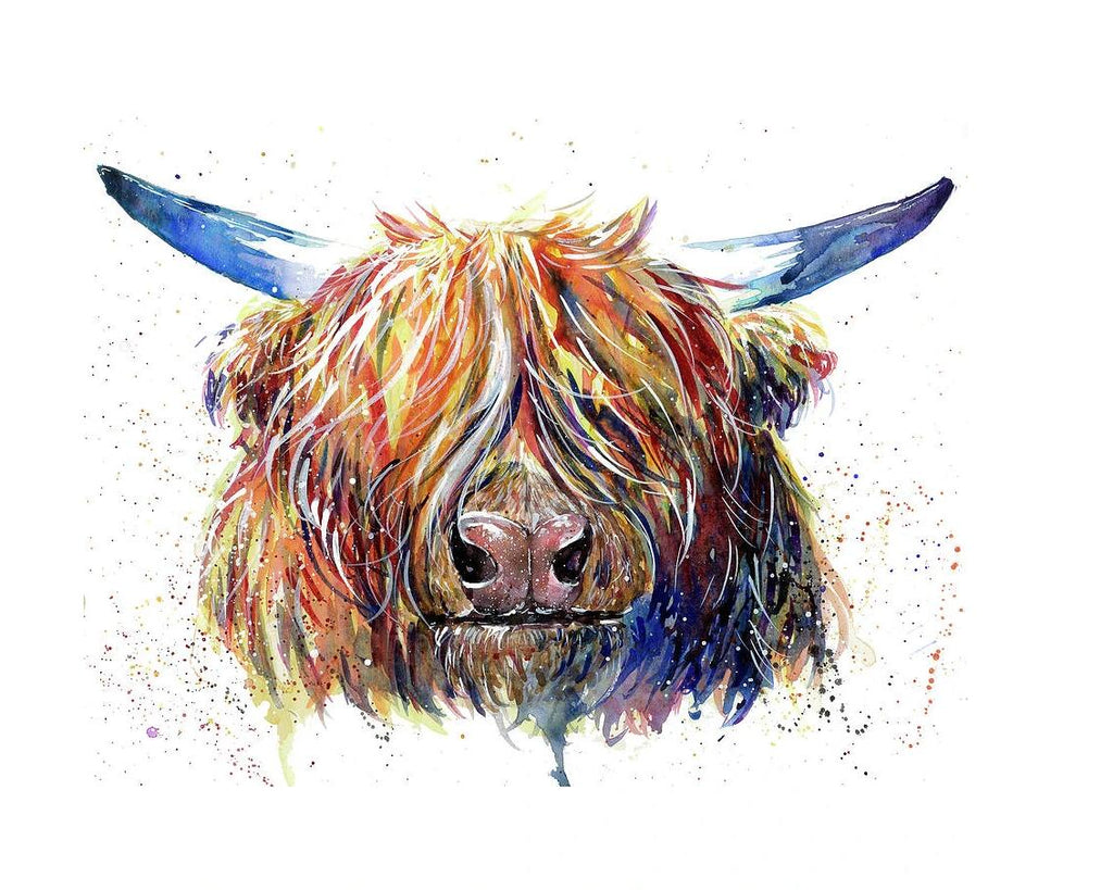 Yak avec Corne Bleue Peinture par Numéros