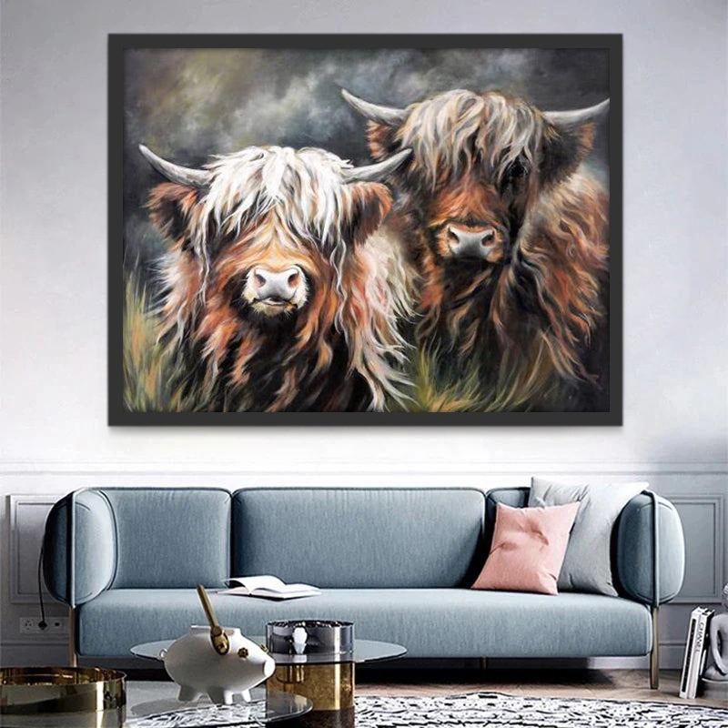 Yaks Bruns Peinture par Numéros