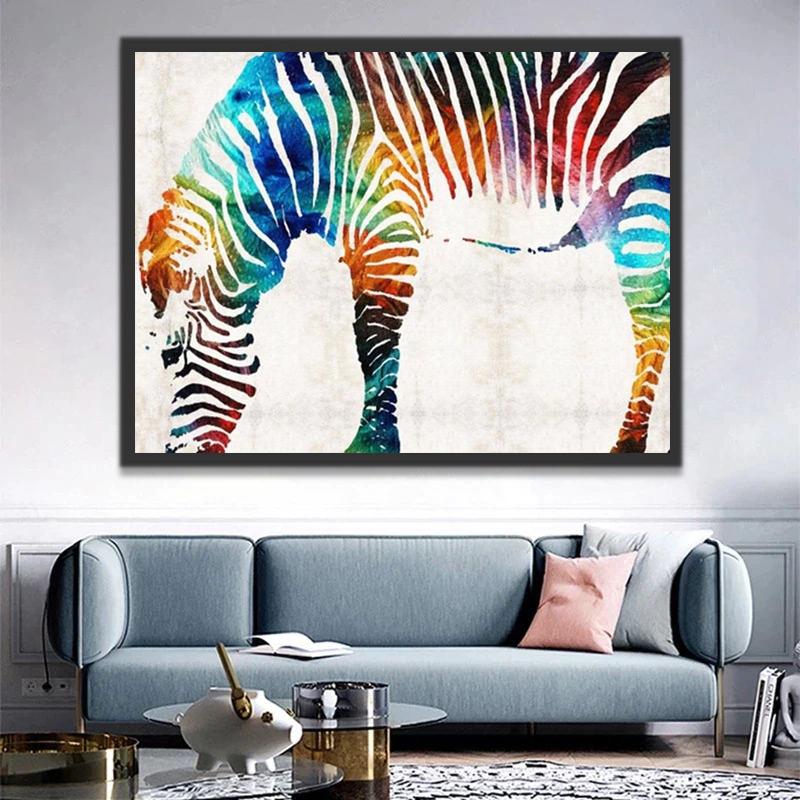 Zèbre Multicolore Peinture par Numéros