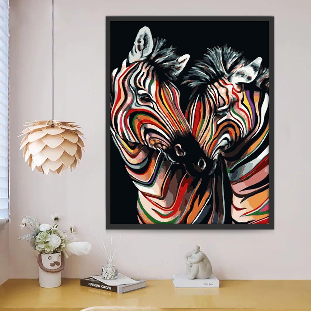 Zèbres Colorés Peinture par Numéros