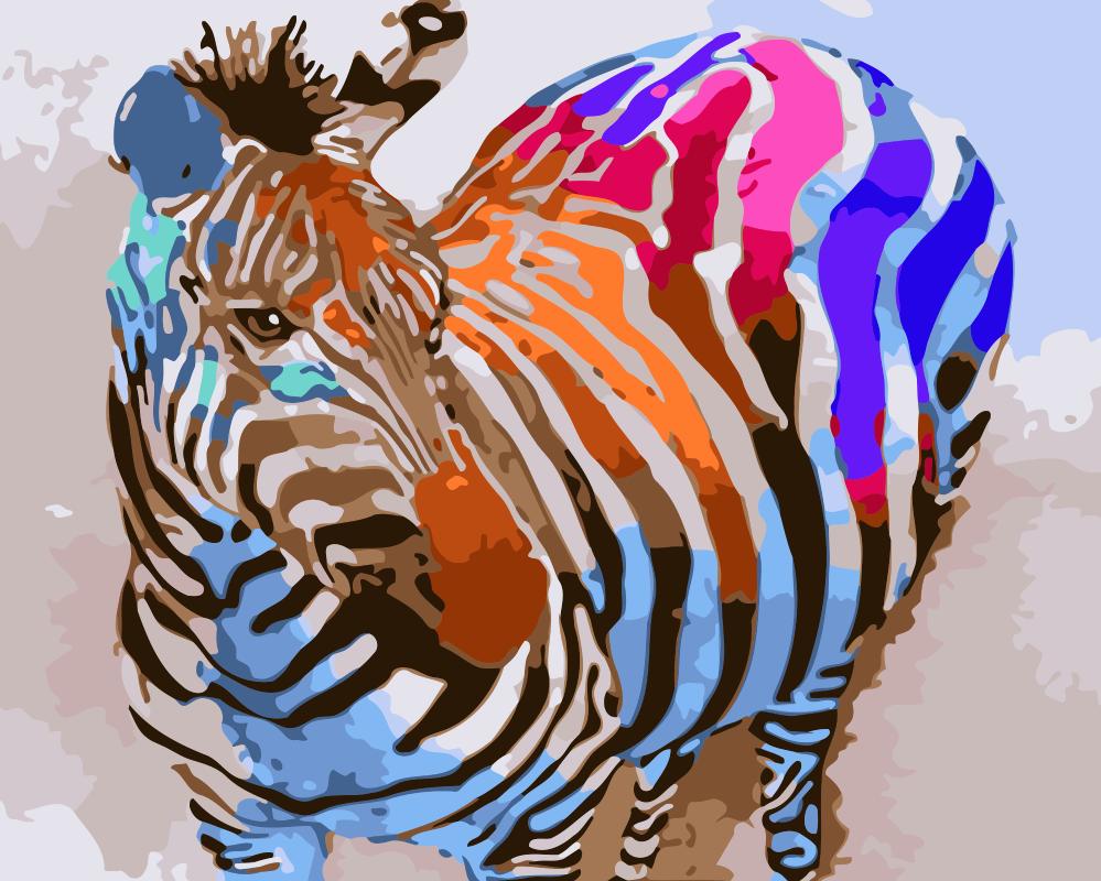 Zébresse Colorée Peinture par Numéros